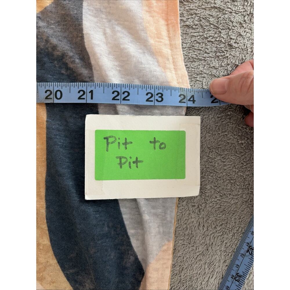RACHEL ZOE NWOT Women’s XXL T Shirt Linen Plus Size Colorful Boho Retro Coastal - Picture 6 of 9